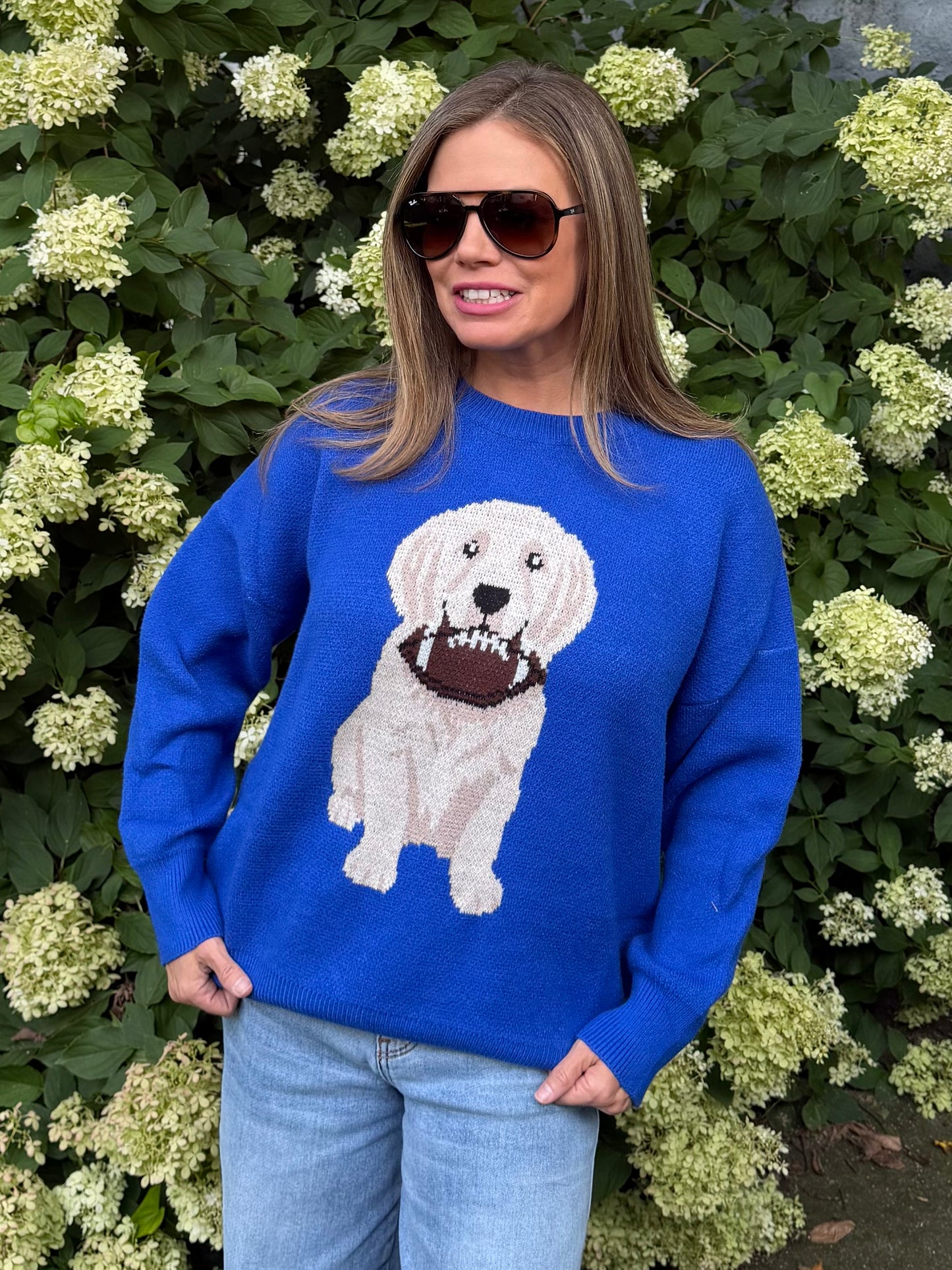 Oversized game day football puppy sweater