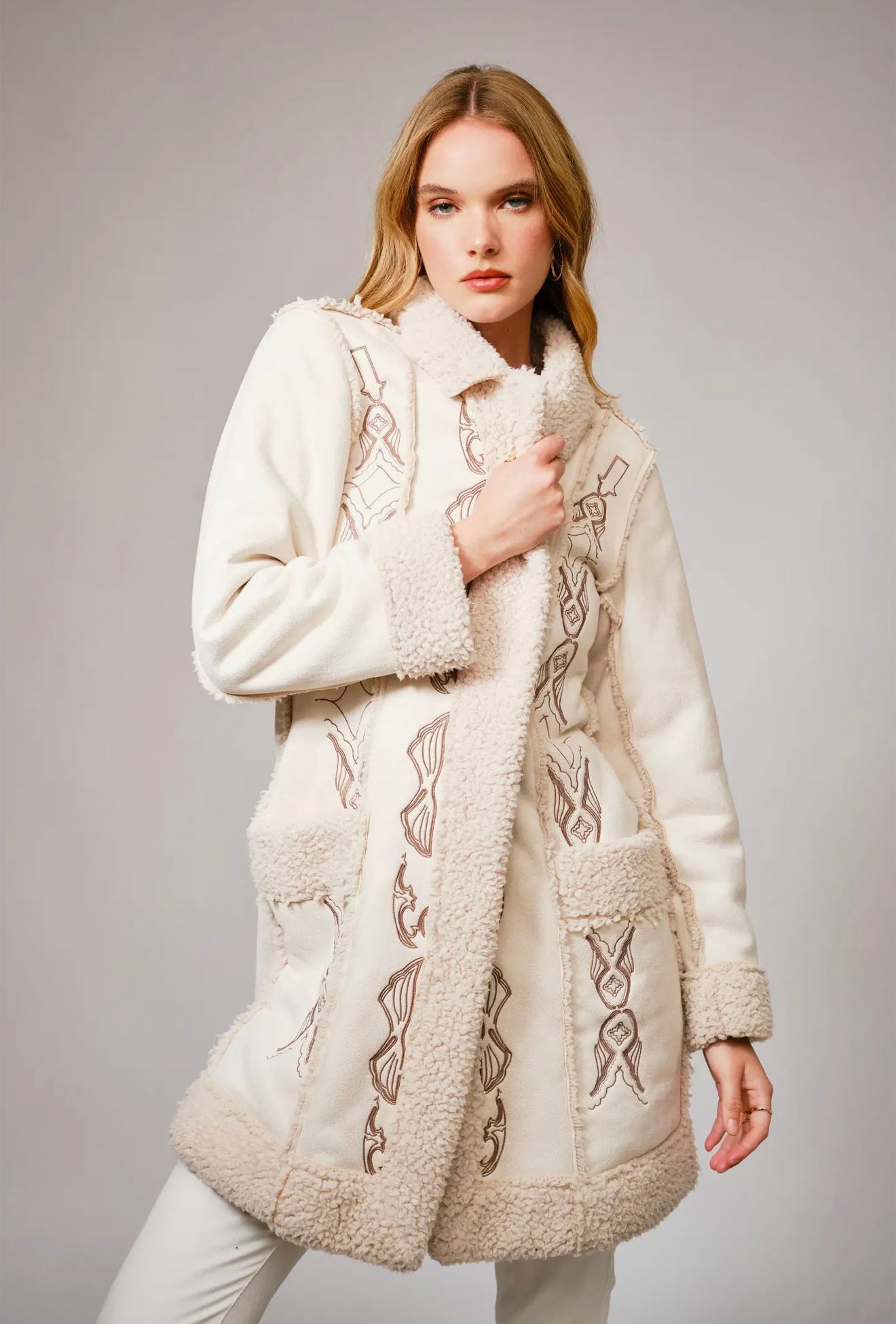 Faux suede western jacket