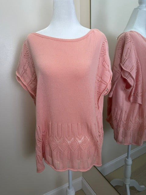 Coral flutter sleeve top