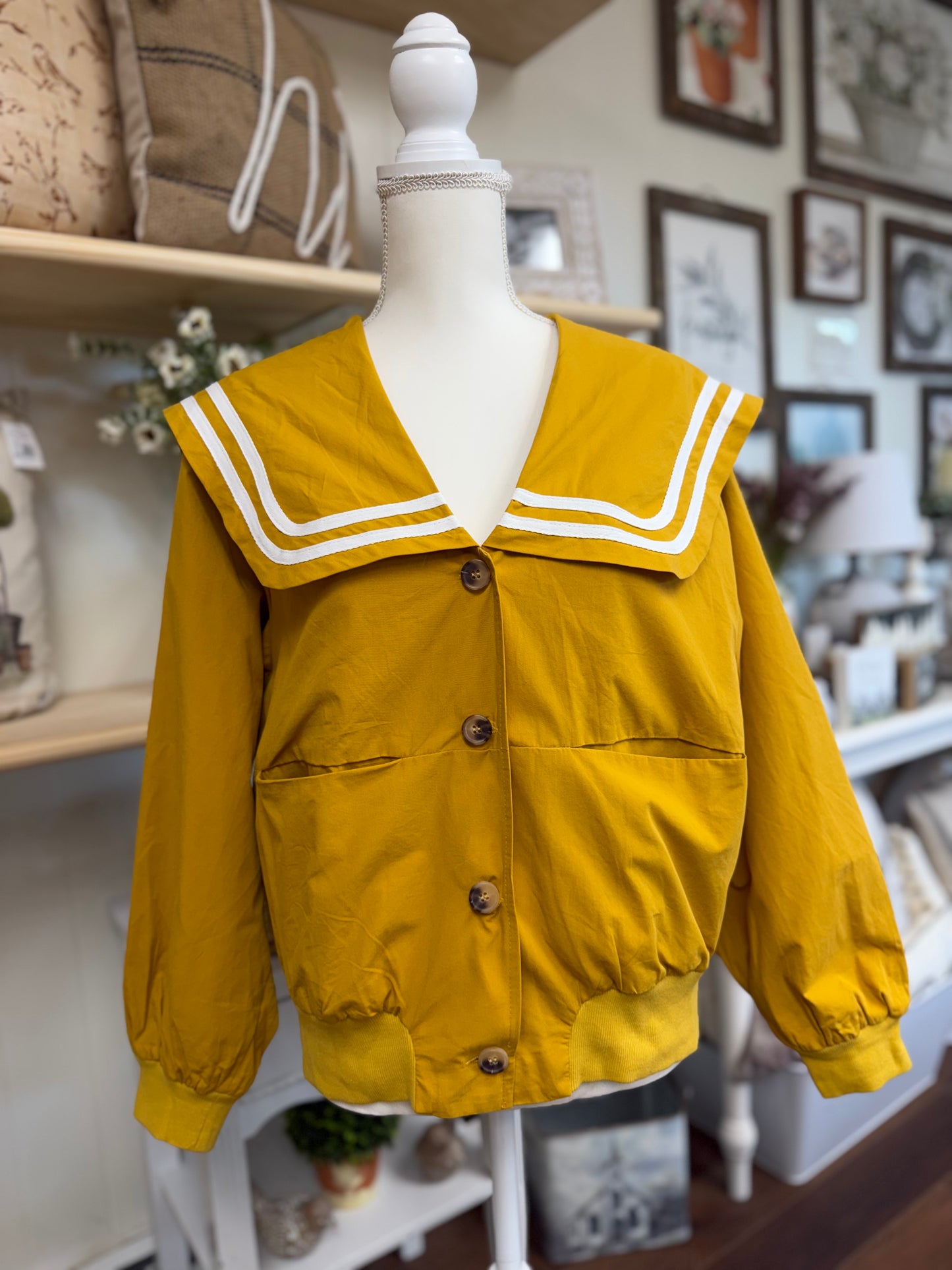 Sailor collar button up jacket