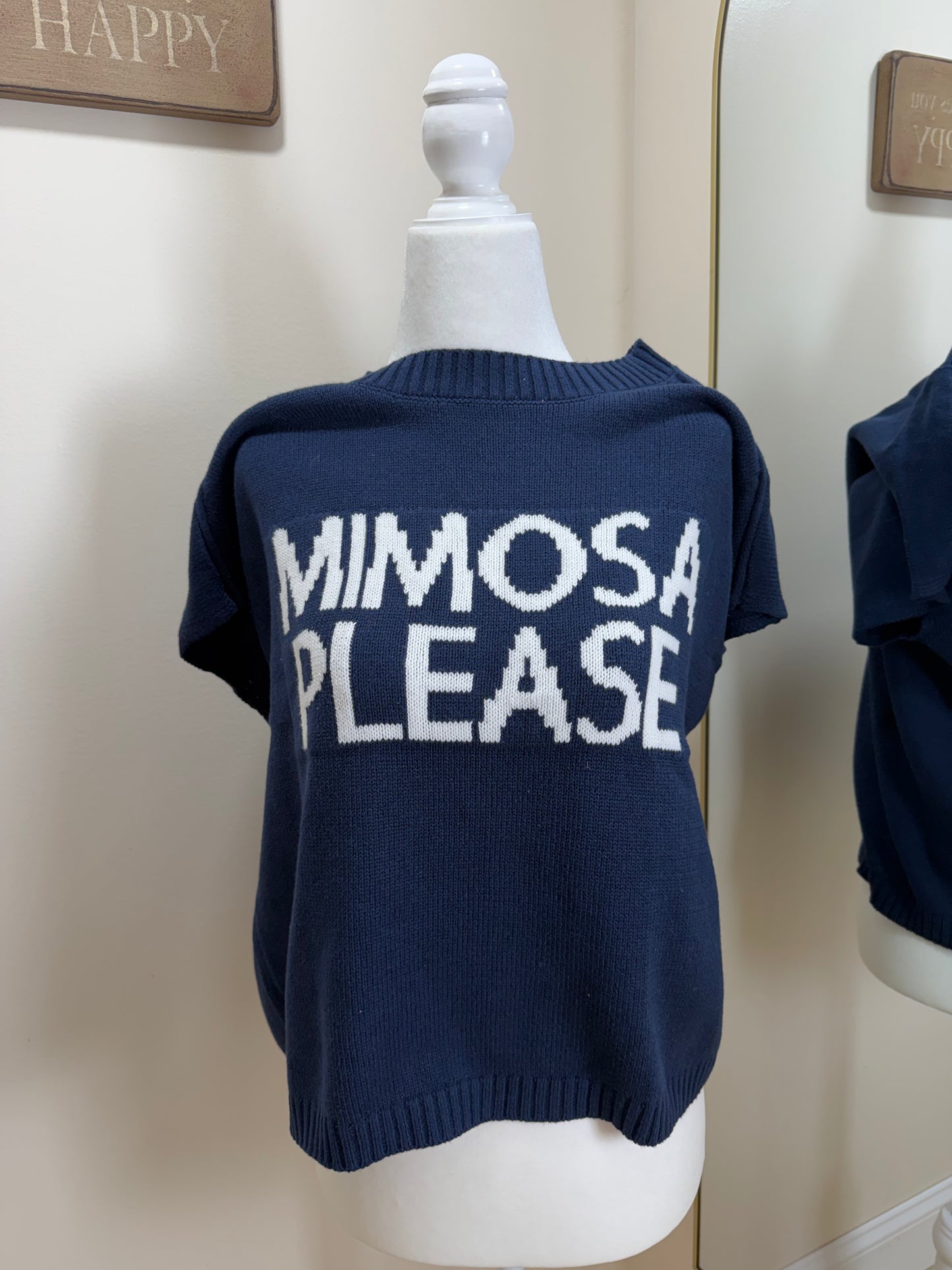 Mimosa please short sleeve sweater