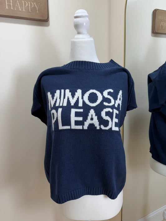 Mimosa please short sleeve sweater
