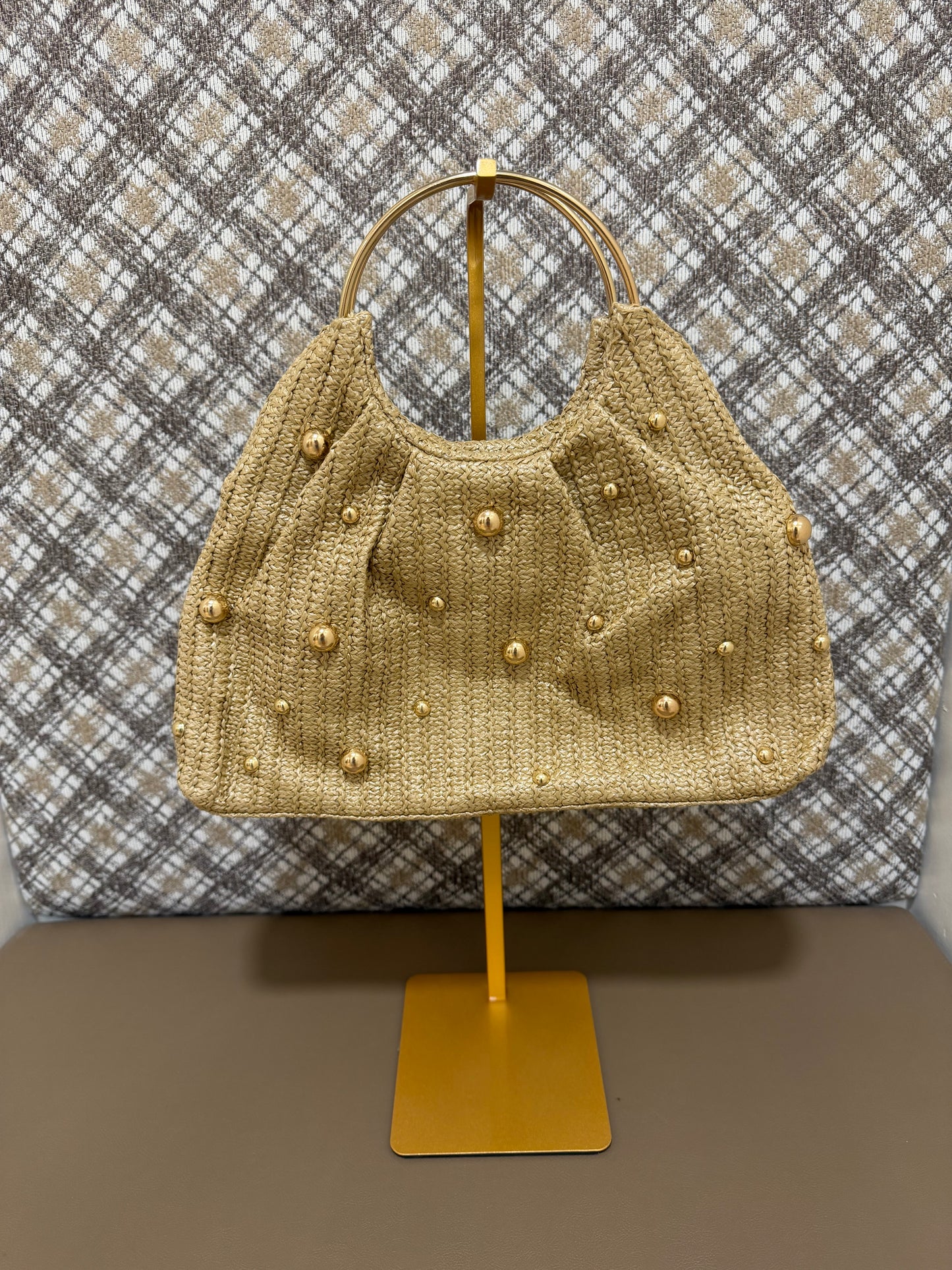 Straw beaded purse