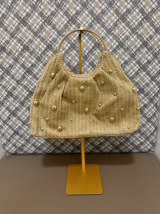 Straw beaded purse