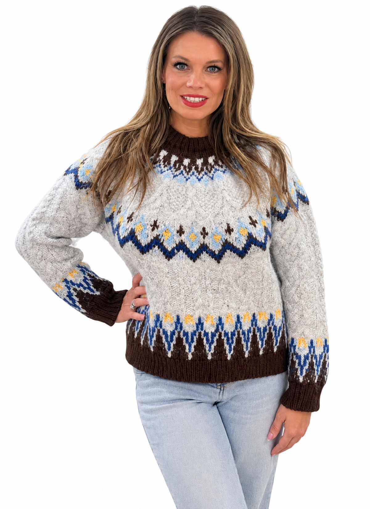 POL crew neck knit sweater